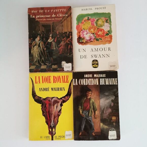Set of 4 Vintage French Pocket Books Classic Lit Livre de Poche Proust Malraux - Picture 3 of 6